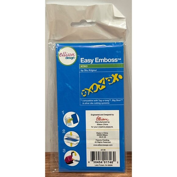 Sizzix Ellison Design Easy Emboss Xoxo Stencil by Stu Kilgour 22129 - Picture 2 of 3